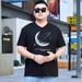 Large Size Men's Spring And Summer New Short-sleeved T-shirt Men's Black Thin Elastic Casual V-neck T-shirt Men's Middle-aged And Young Clothes_viptrois.com
