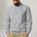 Men’s Heavyweight Textured High-Neck Sweatshirt – Thermal Fleece-Lined Pullover For Winter & Casual Wear_viptrois.com