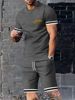 Men's Casual Sports Suit Fitness Short Sleeved T Shirts And Shorts_viptrois.com