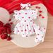 Cross Border Romper Suit Valentine's Day Baby Red Heart Bow Pattern Short Sleeved Romper Headband Socks_viptrois.com
