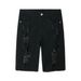 Men's Distressed Denim Shorts | Raw Hem Washed Blue 5-Inch Inseam Casual Shorts For Streetwear_viptrois.com