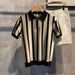 Men's Clothing Knitted Short Sleeved Summer Knit Short Sleeve Shirt Slim Fit Casual Turn-Down Collar T-Shirt Breathable Comfortable For Daily Wear_viptrois.com