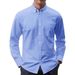 Men's Classic Oxford Button-Down Shirt – Breathable Cotton-Blend Long Sleeve Casual Shirt With Chest Pocket (M-5XL, White/Blue/Grey/Black/Navy)_viptrois.com