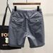 Men's Clothing Ice Silk Summer Thin Shorts Men's Loose Casual Khaki Outer Wear Elastic Waist Stretch Denim Shorts_viptrois.com