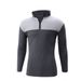 Men's Long Sleeve Half-Zip Sweatshirt - Color Block Stand Collar Casual Top For Spring & Autumn (Black/White/Light Green_viptrois.com