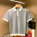 Men's Clothing Light Luxury Polo Shirt Men's Summer Thin Ice Silk Men's High End Grid Pattern Contrast Color Short Sleeved T Shirt_viptrois.com