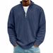 Men's Slim Fit Ribbed Zip-Up Stand Collar Long Sleeve T-Shirt - Lightweight Stretch Polyester Casual Tee For Urban Lifestyle (Multiple Colors)_viptrois.com