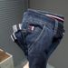 Spring And Summer New Trendy Brand Jeans Men's Elastic Washed Korean Version Slim-fit Denim Trousers Men's Simple Thin Jeans_viptrois.com