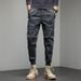 Men's Clothes Casual Pants Men's Overalls Fashion Brand Solid Color Bunched Feet Teen Clothing Pants Haren Pants_viptrois.com