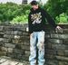 Cross-Border Foreign Trade Correct Version GOODBRAND Rhinestone Handmade Distressed Unisex Hoodie Loose Fit Hooded_viptrois.com