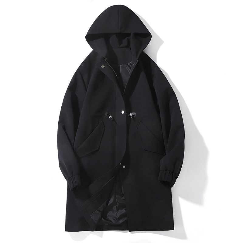 Men's Winter Fleece-Lined Parka – British-Inspired Hooded Long Coat With Zip Closure (Polyester Blend, Oversized Fit, Heavyweight)_viptrois.com