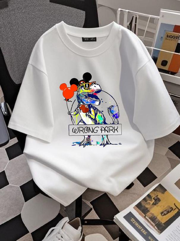 Wrong Park Dinosaur Cartoon T Shirt SweaT 3353 Stretched Homme Casual Designer Clothes Breathable Graphic Slightly Comfortable Soft Versatile_viptrois.com