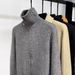Men's Clothing Autumn And Winter Knitted Cardigan Coat With Foldable High Collar Sweater Jacket Solid Color Thickened Trendy Casual Tops_viptrois.com