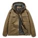 Men's Winter Workwear Jacket – Thickened Fleece-Lined Hooded Coat With Sherpa Collar For Extreme Cold Weather_viptrois.com