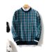 Loom 2024 Autumn Winter New Men's Clothing Houndstooth Knitted Casual Wool European American Plus Size Sweater_viptrois.com