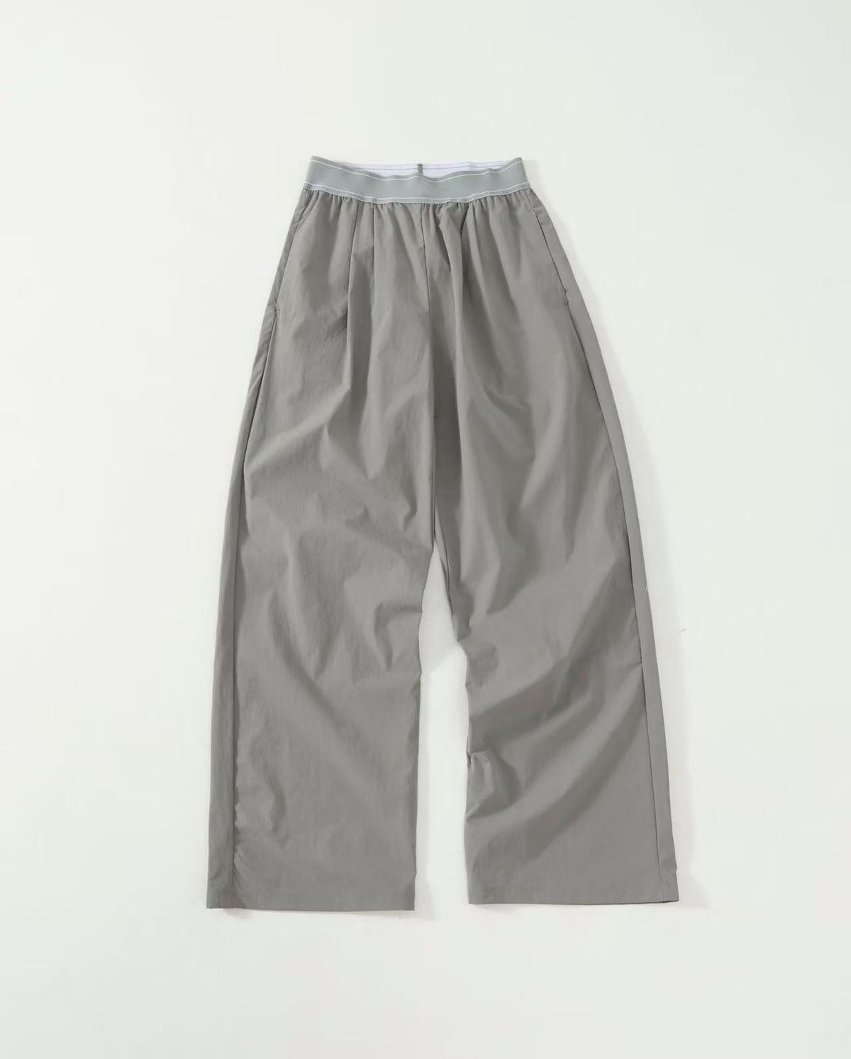 Men's Clothing Sports Trousers Woven Ribbon Loose Slim Light Pants Wide Leg Pants High Waist Commuter Ins_viptrois.com