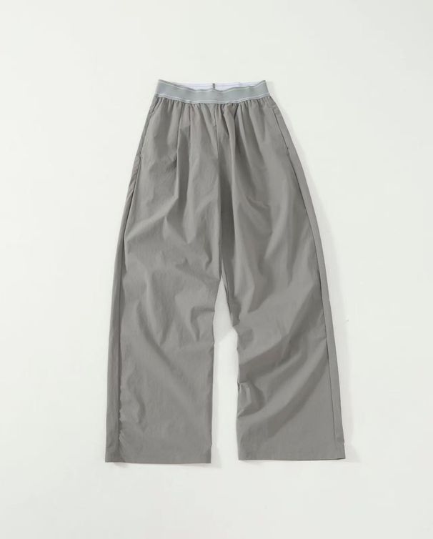 Men's Clothing Sports Trousers Woven Ribbon Loose Slim Light Pants Wide Leg Pants High Waist Commuter Ins_viptrois.com
