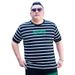 Men's Clothing plus size striped shirt short-sleeved T-shirt extra large youth fat boy half-sleeved T-shirt top 195_viptrois.com