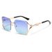Men's Sunglasses Frameless Sunglasses For Women, High End Square Oversized Metal Leopard Head Anti Ultraviolet Sunglasses_viptrois.com