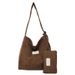 Women's Bags Niche Casual Bag Female New Corduroy Shoulder Messenger Bag Two Piece Commuting Large Capacity Tote Bag_viptrois.com
