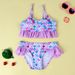 Mother & Kids New Girls Swimsuit Children's Baby Girl Fish Scale Print Ruffle Gradient Hot Spring Swimsuit_viptrois.com