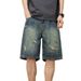 Men's Distressed Denim Shorts 5-Inch Inseam Relaxed Fit Vintage Washed Casual Summer Shorts Vintage Washed Finish_viptrois.com
