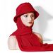 New fashion monochrome suit headscarf solid color chiffon plus fisherman hat scarf hat one piece combination_viptrois.com