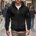 Pure TUME Foreign Trade Export Men's Soid Coor Hooded Sweatshirt 2025 Spring New Zipper Cardigan Jacket European Size_viptrois.com