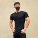 Muscle-Enhancing Ribbed Crew Neck Tee - 88% Cotton Compression Fit For Gym & Street (Unisex, Breathable, Stretch Fabric)_viptrois.com