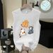 New Summer Loose Casual American Personalized Printing Men's And Women's Round Neck Cotton Sleeveless Vest T-shirt Versatile Trend_viptrois.com