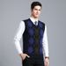 Men's Wool Knit Vest Winter Warm Sleeveless Diamond Pattern V-Neck Pullover Waistcoat For Casual Wear_viptrois.com