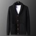 Men’s Slim-Fit Button-Up Knit Cardigan – Korean Style Ribbed Sweater With Moisture-Wicking Fabric ( Fall-to-Winter Layering Essential)_viptrois.com