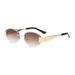 New Frameless Trimmed Metal Sunglasses Cross Border Retro UV400 Trendy Sunglasses High End Fashion_viptrois.com