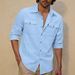 Men's Linen Casual Shirt – Breathable Long Sleeve Button-Down, Relaxed Fit, Euro-American Style (S-XXXL)_viptrois.com