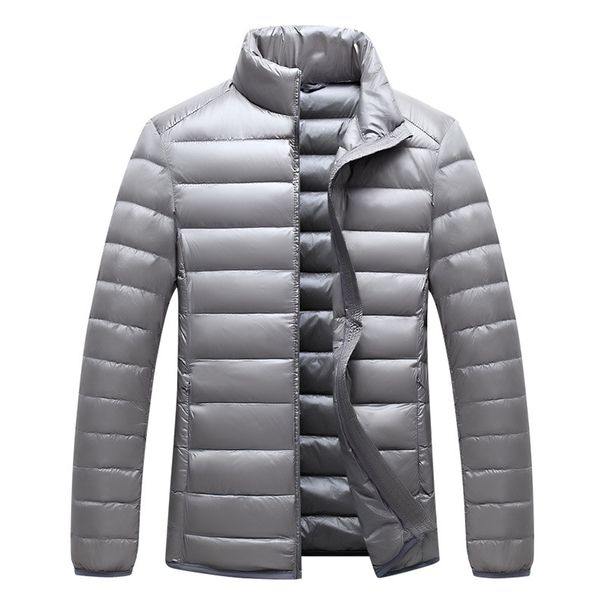 Men's Lightweight Short Down Jacket With 90% White Duck Down, Slim Fit Windproof Coat For Urban & Casual Wear_viptrois.com