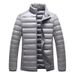 Men's Lightweight Short Down Jacket With 90% White Duck Down, Slim Fit Windproof Coat For Urban & Casual Wear_viptrois.com