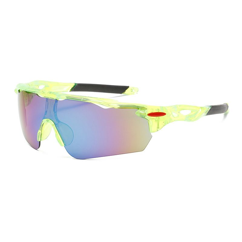Half Frame Sports Sunglasses Hollow Irregular Lenses Cycling Windproof UV PC Sunglasses_viptrois.com