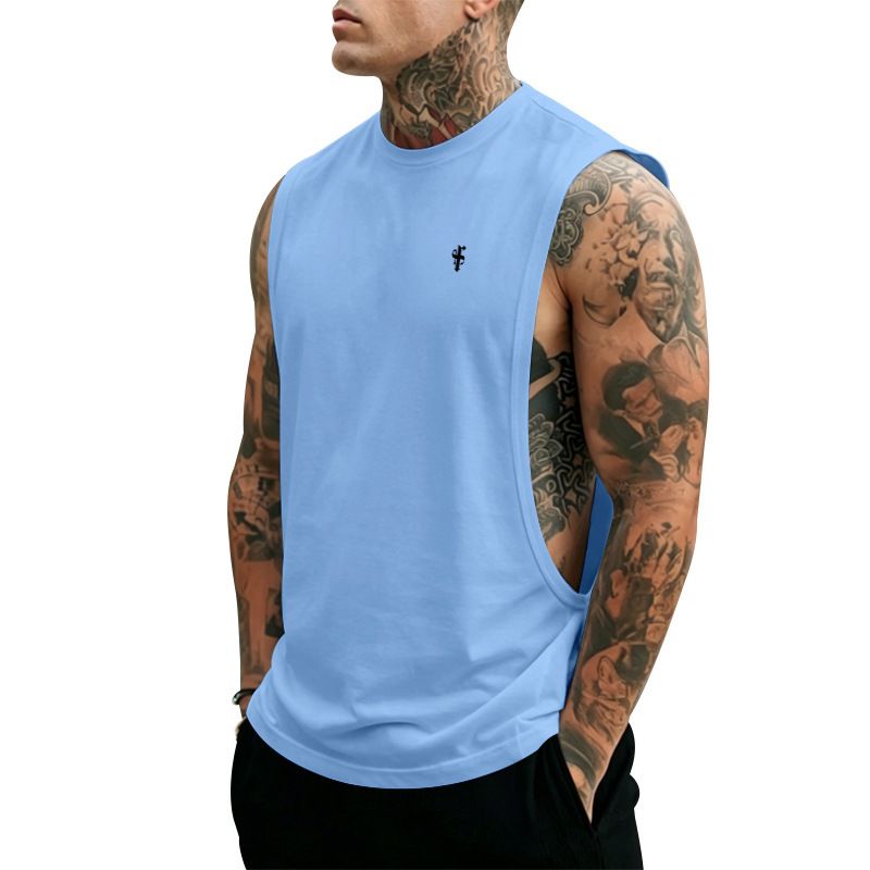 Men's Plus Size Sleeveless Vest Summer Loose Fitting Gym Fitness Bodybuilding American Style Musical Note Print Top_viptrois.com
