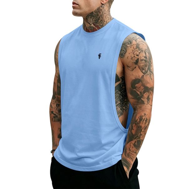 Men's Plus Size Sleeveless Vest Summer Loose Fitting Gym Fitness Bodybuilding American Style Musical Note Print Top_viptrois.com