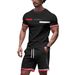 Printing Summer Printing Short Sleeved Casual Sports T Shirt Set Men's 3D Digital Set_viptrois.com