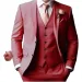 men's Suit With Peak Lapel For Wedding 3 Pieces Blazer Vest And Pants Set Single Breasted Pointed Collar Full Men's Suit_viptrois.com