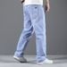 American Straight-leg Pants Spring And Summer New Loose Large Straight-leg Jeans Men's Fat Plus Size Simple Denim Trousers_viptrois.com
