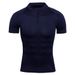 Men's Clothing Short Sleeve Sportswear Personal Trainer Work Clothes Stand Up Collar Zipper Fitness Clothing T Shirt Sports Quick Drying Clothes_viptrois.com