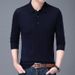 Men's Business Casual Knit Sweater – Wrinkle-Resistant Wool Blend Polo Neck Pullover With Machine-Washable Fabric (Relaxed Fit, M-4XL)_viptrois.com