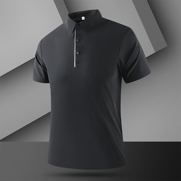Men's Clothing Summer Men's Business Polo Shirt Ice Silk Skin Friendly Comfortable Fabric Lapel Business Casual Fashion Trend Short Sleeve_viptrois.com