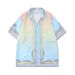 Men's Clothing Retro Palace Digital Printing Leisure Suit Beach Loose Short Sleeved Shirt Shorts_viptrois.com