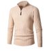 Pure Cross-Border Trade Plus Men's Half-Zip Knitwear European Size Trendy Vertical Striped Base Sweater_viptrois.com
