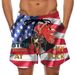 2023 new cross-border European and American fun turkey head casual shorts beach pants men's clothing surrounding 3D digital printing_viptrois.com
