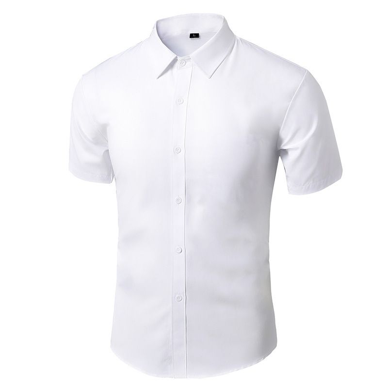 Men's Clothing Men's Long Sleeved No Iron Business Formal Fit Korean Style Professional Working Men's White Casual Suit Shirt_viptrois.com