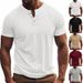 Summer Men's Fitness Casual Sports Jacquard Ribbed Quick-Dry Breathable Henley Short Sleeve_viptrois.com